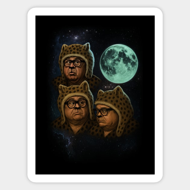 Three Man Cheetah Moon Sticker by DankyDevito